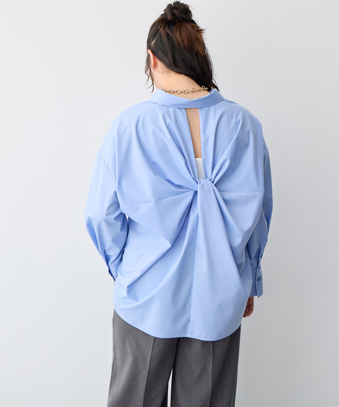 anyfee 【anyfee/プラスサイズ】バックシャンツイストシャツ_sub_19