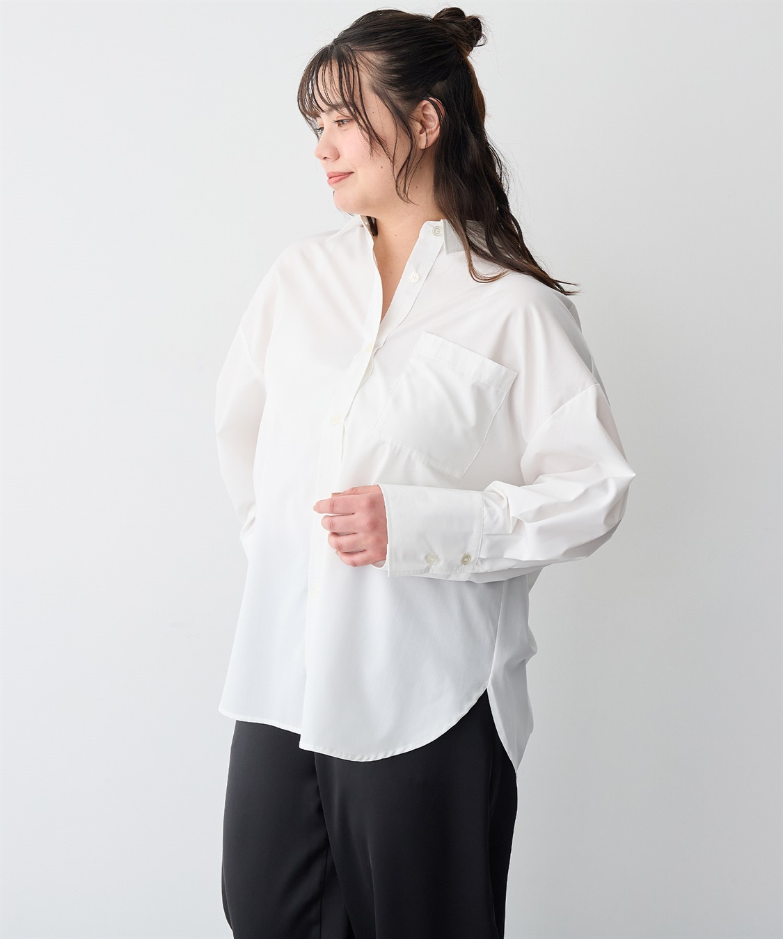 anyfee 【anyfee/プラスサイズ】バックシャンツイストシャツ_sub_20