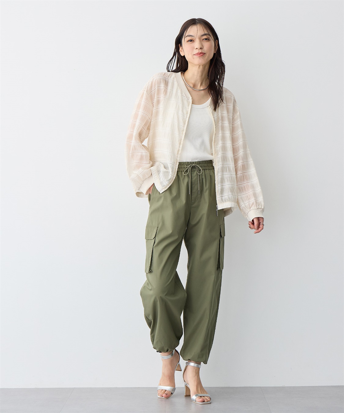 Life Style by cross marche 【anyfee/プラスサイズ】シアーブルゾン_sub_11