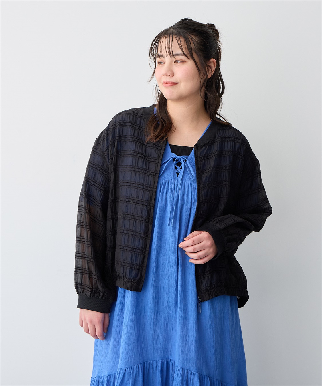 Life Style by cross marche 【anyfee/プラスサイズ】シアーブルゾン_sub_16