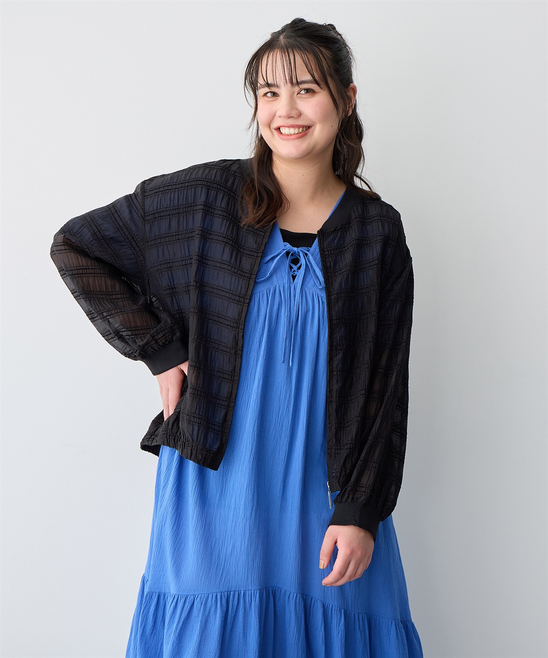 Life Style by cross marche 【anyfee/プラスサイズ】シアーブルゾン_sub_17