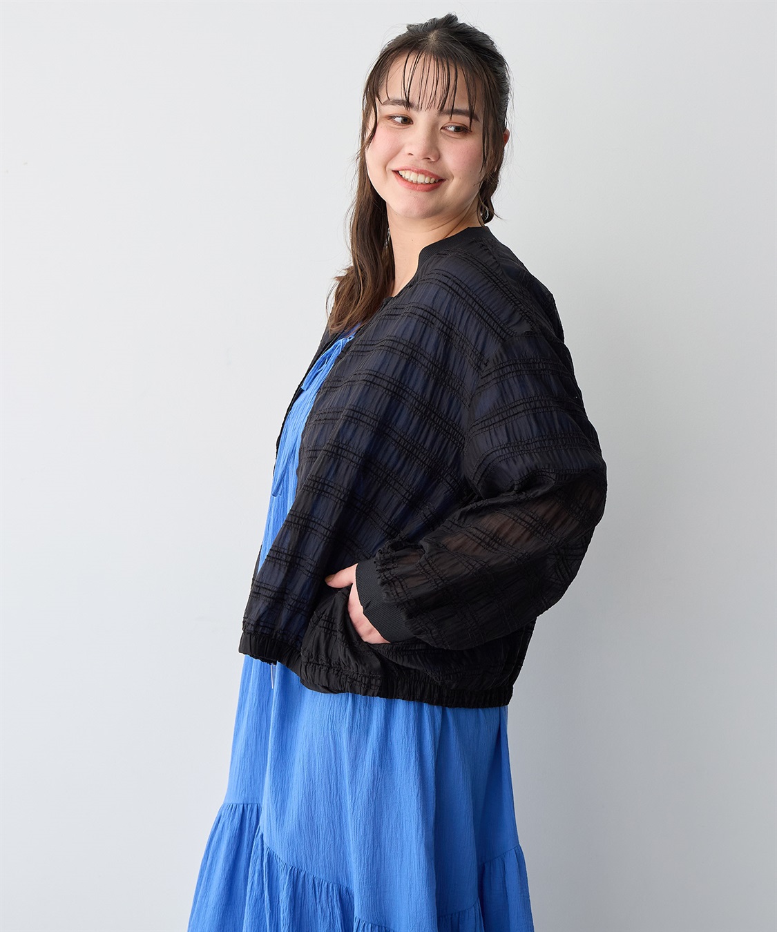 Life Style by cross marche 【anyfee/プラスサイズ】シアーブルゾン_sub_18