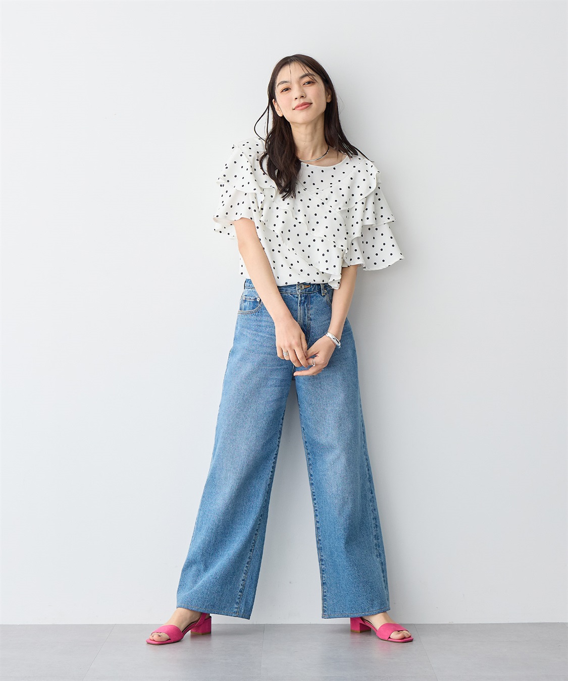 anyfee 【anyfee/プラスサイズ】フレアスリーブフリルデザインブラウス_sub_12