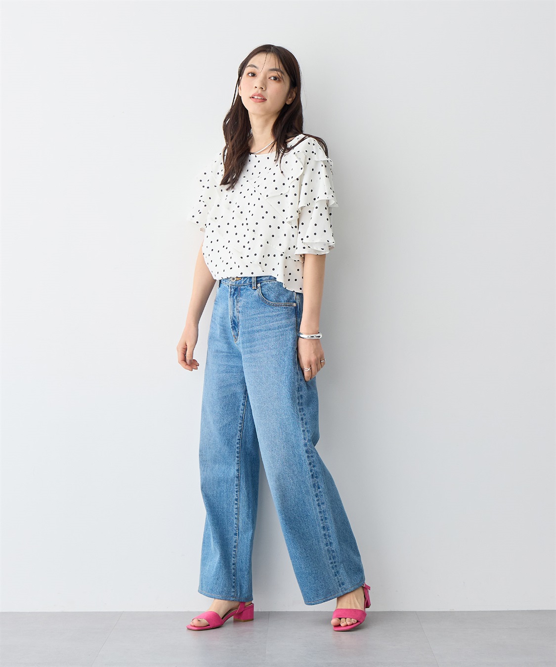 anyfee 【anyfee/プラスサイズ】フレアスリーブフリルデザインブラウス_sub_13