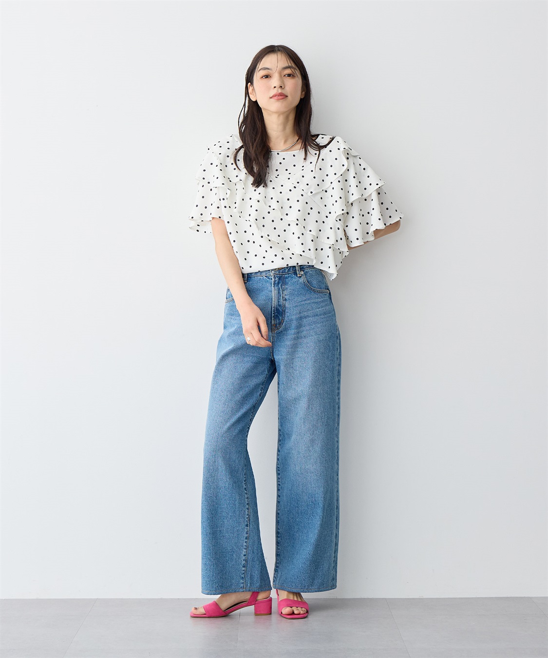 anyfee 【anyfee/プラスサイズ】フレアスリーブフリルデザインブラウス_sub_14