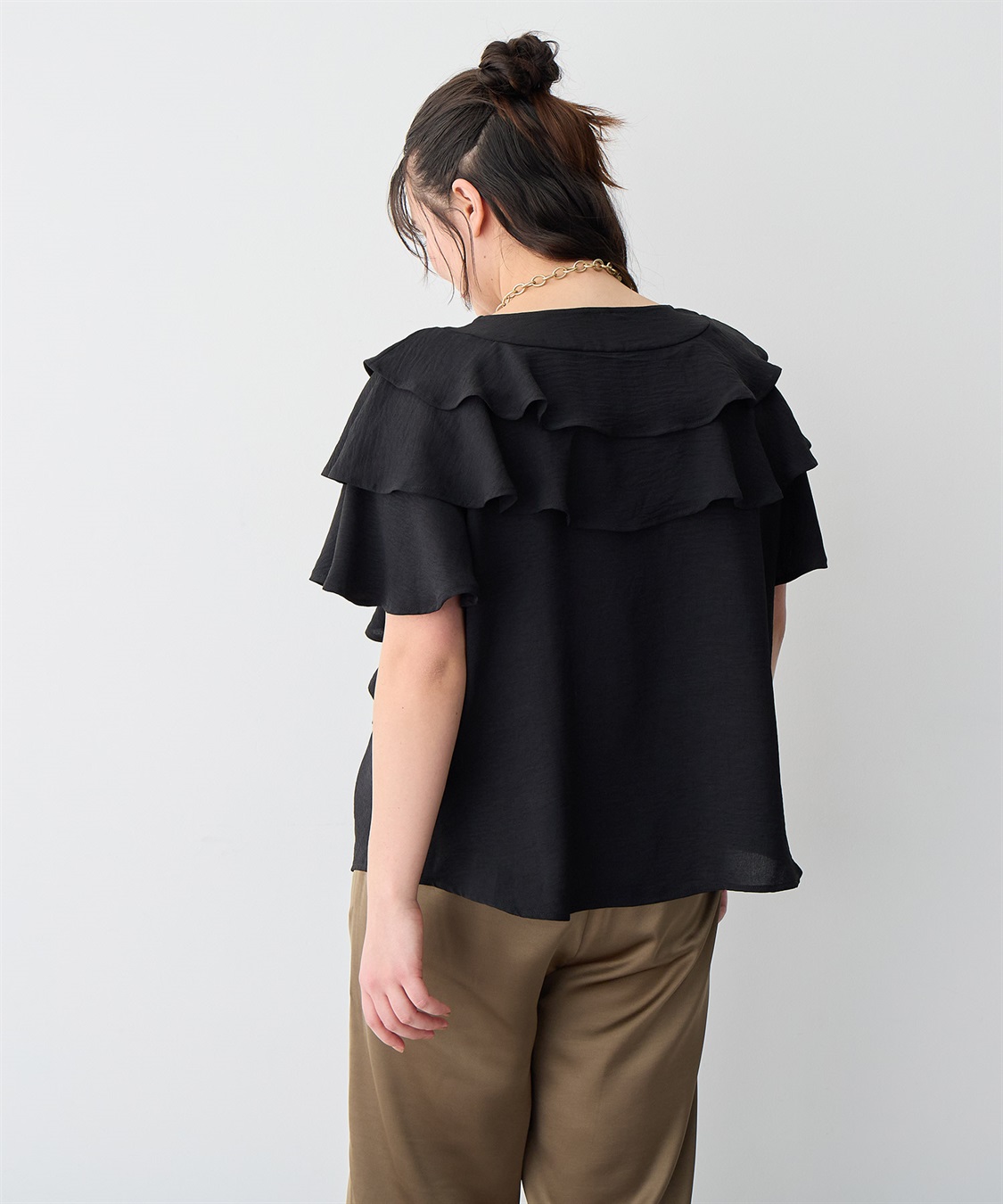 anyfee 【anyfee/プラスサイズ】フレアスリーブフリルデザインブラウス_sub_23