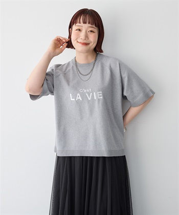 Life Style by cross marche 【anyfee/プラスサイズ】刺繍ロゴ入り半袖ニットトップス_subthumb_16