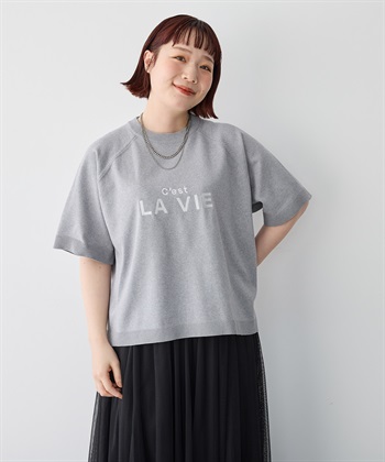 Life Style by cross marche 【anyfee/プラスサイズ】刺繍ロゴ入り半袖ニットトップス_subthumb_17