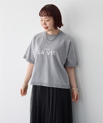 Life Style by cross marche 【anyfee/プラスサイズ】刺繍ロゴ入り半袖ニットトップス_subthumb_18