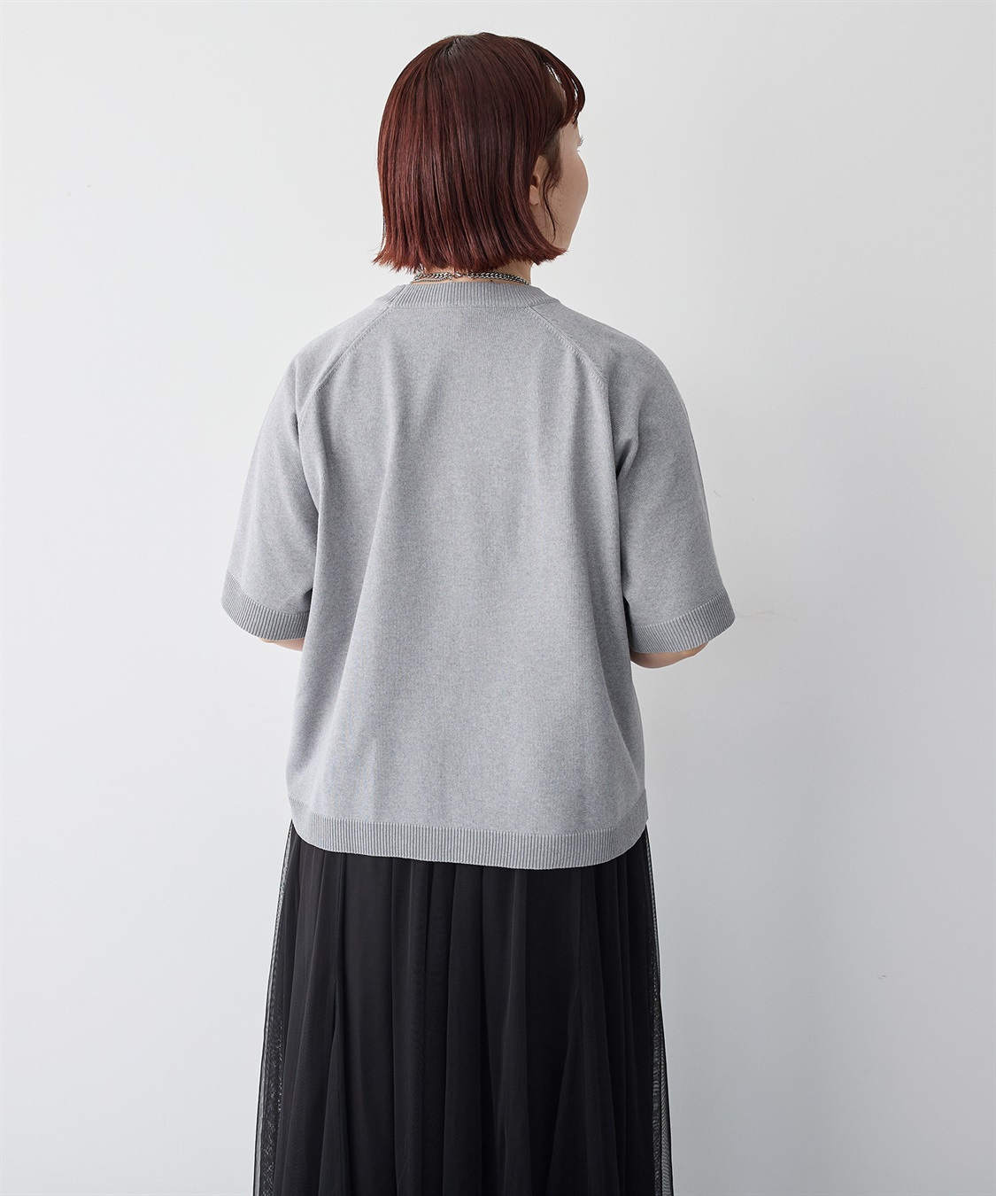 Life Style by cross marche 【anyfee/プラスサイズ】刺繍ロゴ入り半袖ニットトップス_sub_20