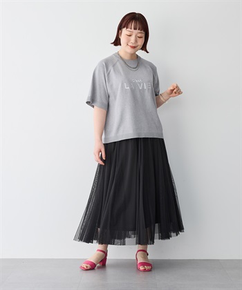 Life Style by cross marche 【anyfee/プラスサイズ】刺繍ロゴ入り半袖ニットトップス_subthumb_21