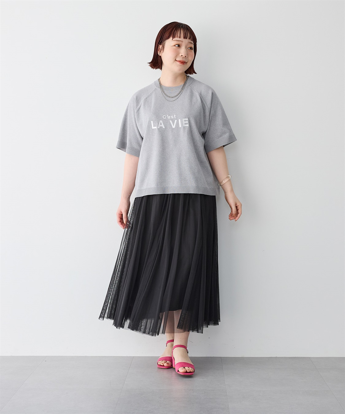 Life Style by cross marche 【anyfee/プラスサイズ】刺繍ロゴ入り半袖ニットトップス_sub_22