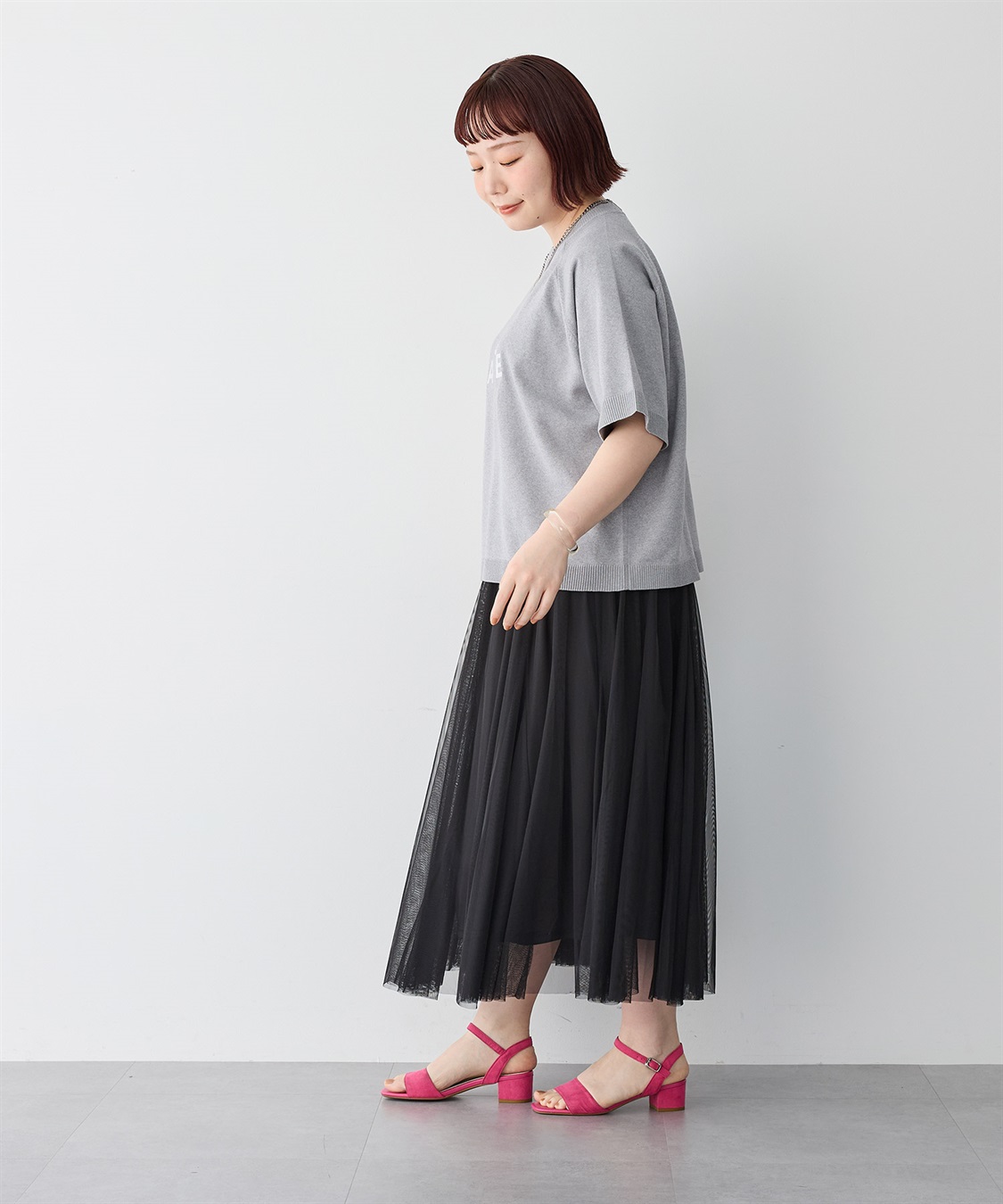 Life Style by cross marche 【anyfee/プラスサイズ】刺繍ロゴ入り半袖ニットトップス_sub_23