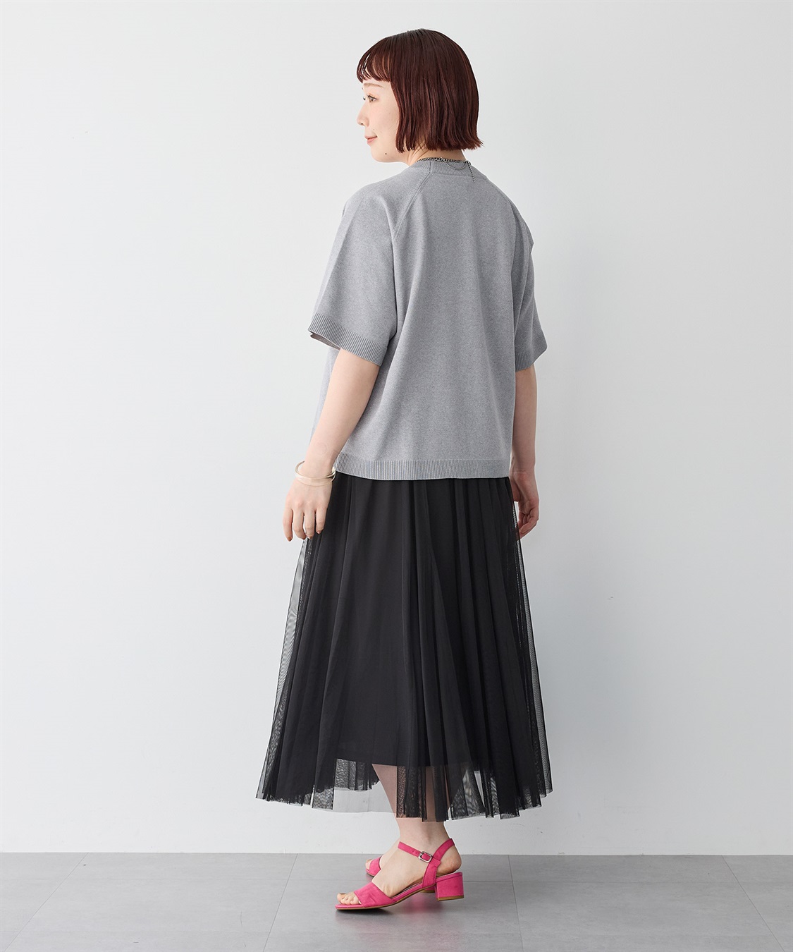 Life Style by cross marche 【anyfee/プラスサイズ】刺繍ロゴ入り半袖ニットトップス_sub_24