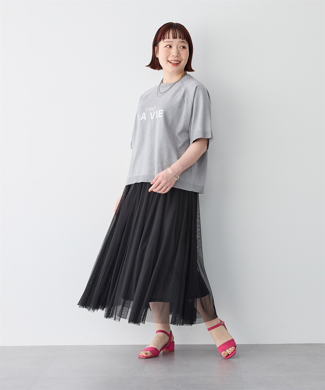 Life Style by cross marche 【anyfee/プラスサイズ】刺繍ロゴ入り半袖ニットトップス_sub_25