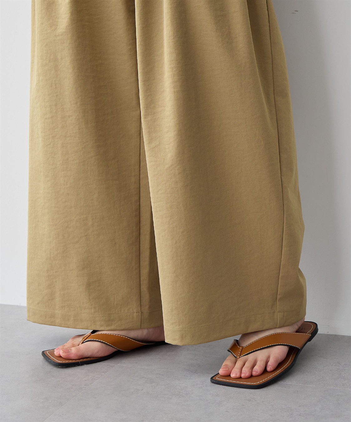 anyfee 【anyfee/プラスサイズ】多タックワイドパンツ《接触冷感/吸水速乾/UVカット/ストレッチ》_sub_7