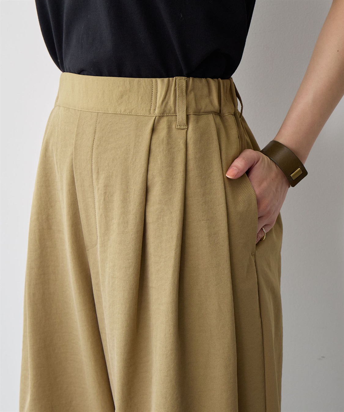 anyfee 【anyfee/プラスサイズ】多タックワイドパンツ《接触冷感/吸水速乾/UVカット/ストレッチ》_sub_9