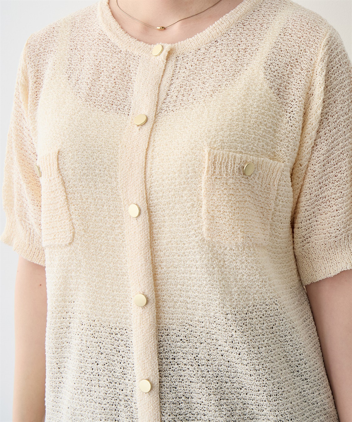 Life Style by cross marche 【anyfee/プラスサイズ】ブークレヤーン半袖サマーニットカーディガン_sub_21