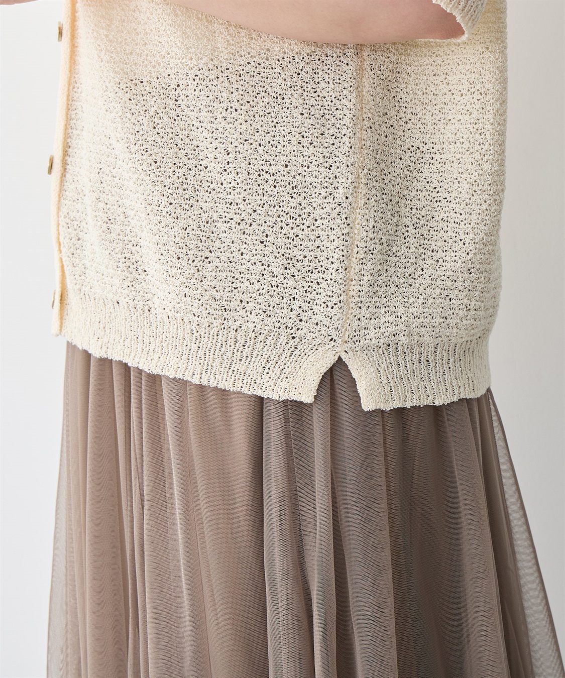 Life Style by cross marche 【anyfee/プラスサイズ】ブークレヤーン半袖サマーニットカーディガン_sub_23