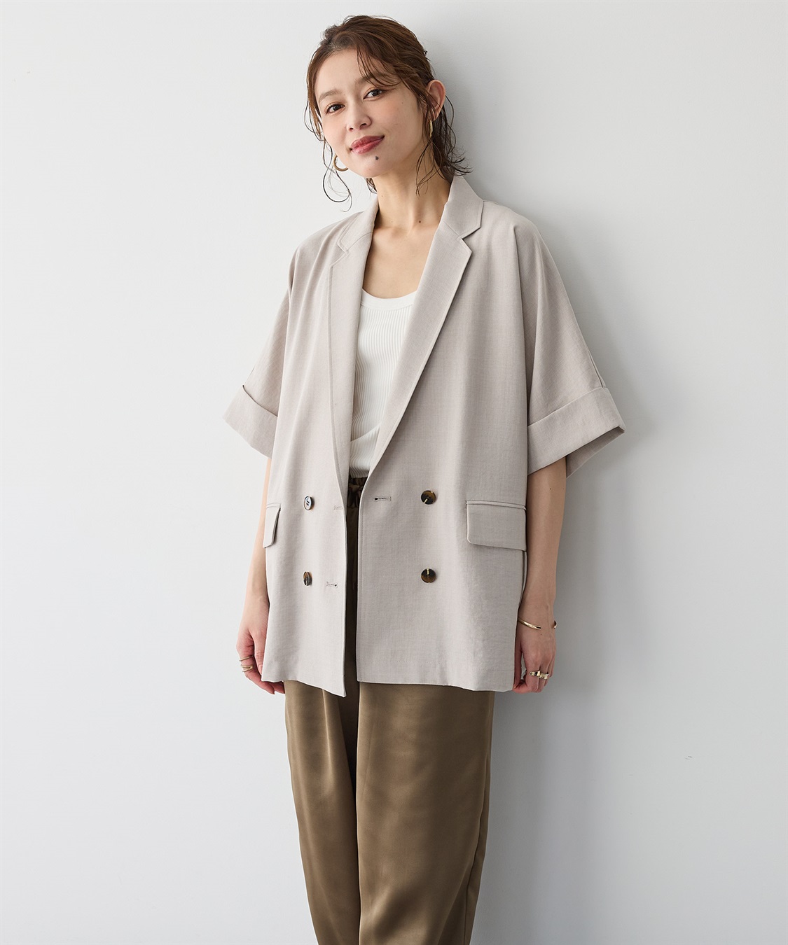 COMME CA ベージュ 麻半袖テーラードジャケット c-2304-15-09GC07-203_21.jpg