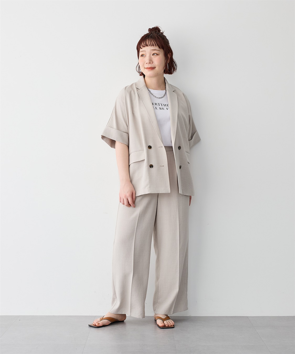 anyfee 【anyfee/プラスサイズ】リネン調半袖テーラードジャケット■リネンライクシリーズ■_sub_10