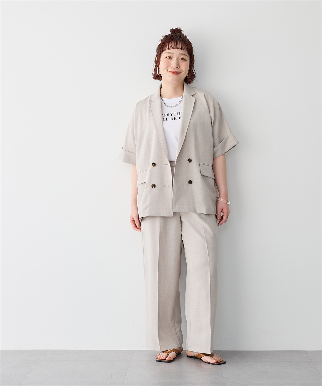 anyfee 【anyfee/プラスサイズ】リネン調半袖テーラードジャケット■リネンライクシリーズ■_sub_11