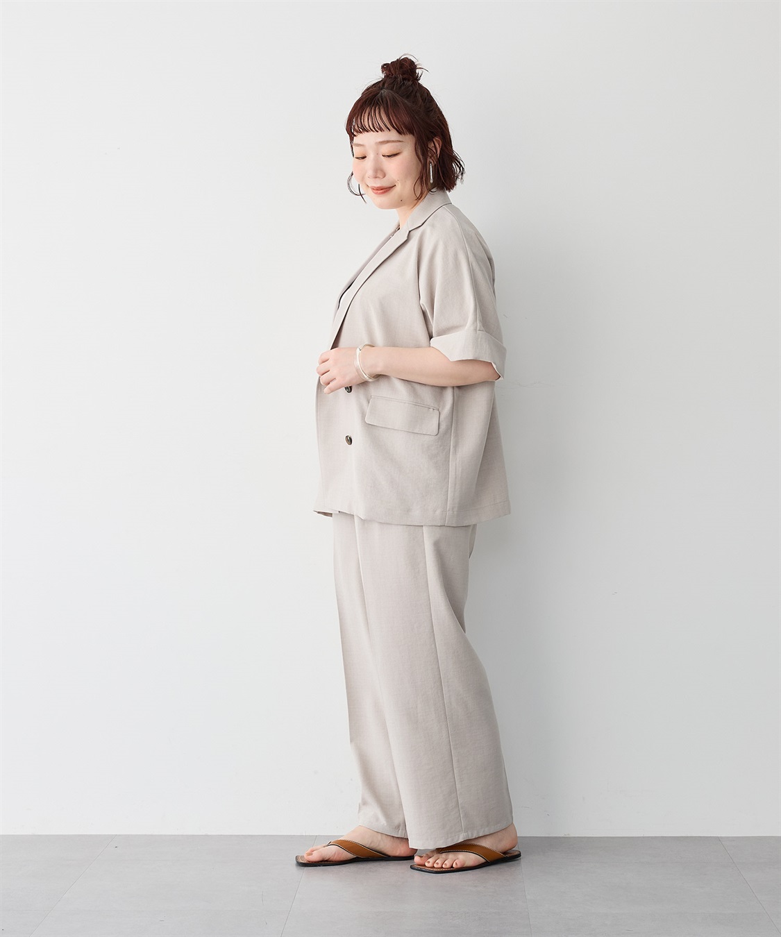 anyfee 【anyfee/プラスサイズ】リネン調半袖テーラードジャケット■リネンライクシリーズ■_sub_12