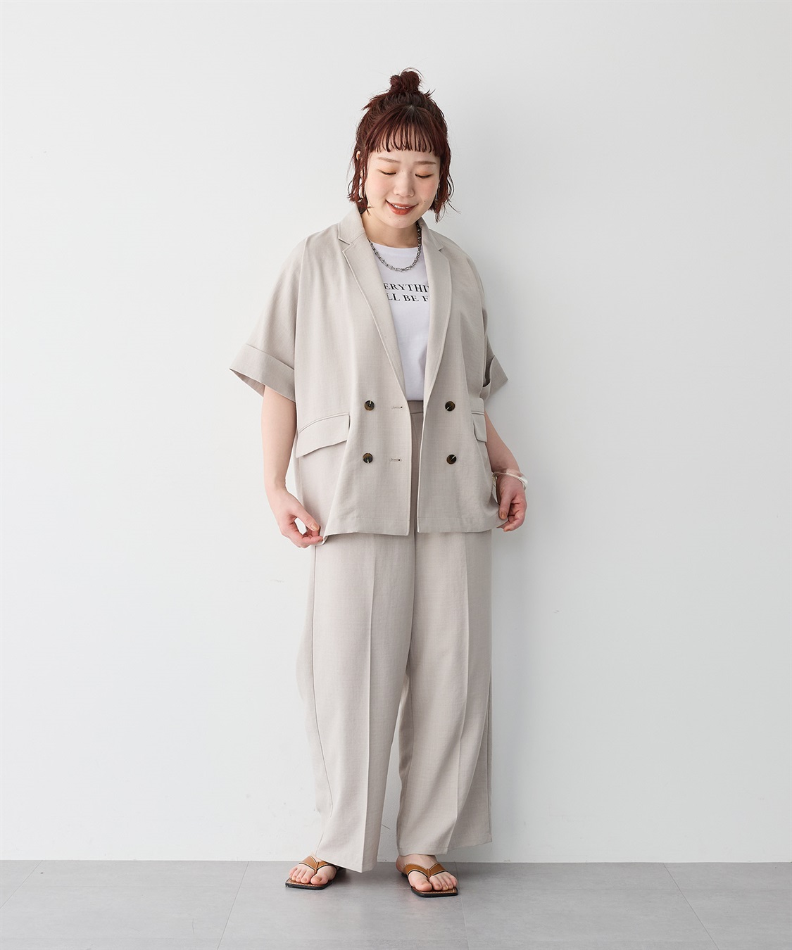 anyfee 【anyfee/プラスサイズ】リネン調半袖テーラードジャケット■リネンライクシリーズ■_sub_21