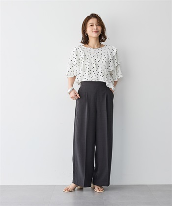 anyfee 【anyfee/プラスサイズ】リネン調ワイドパンツ《セットアップ対応/上下別売り》■リネンライクシリーズ■_subthumb_1