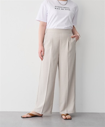 anyfee 【anyfee/プラスサイズ】リネン調ワイドパンツ《セットアップ対応/上下別売り》■リネンライクシリーズ■_subthumb_2