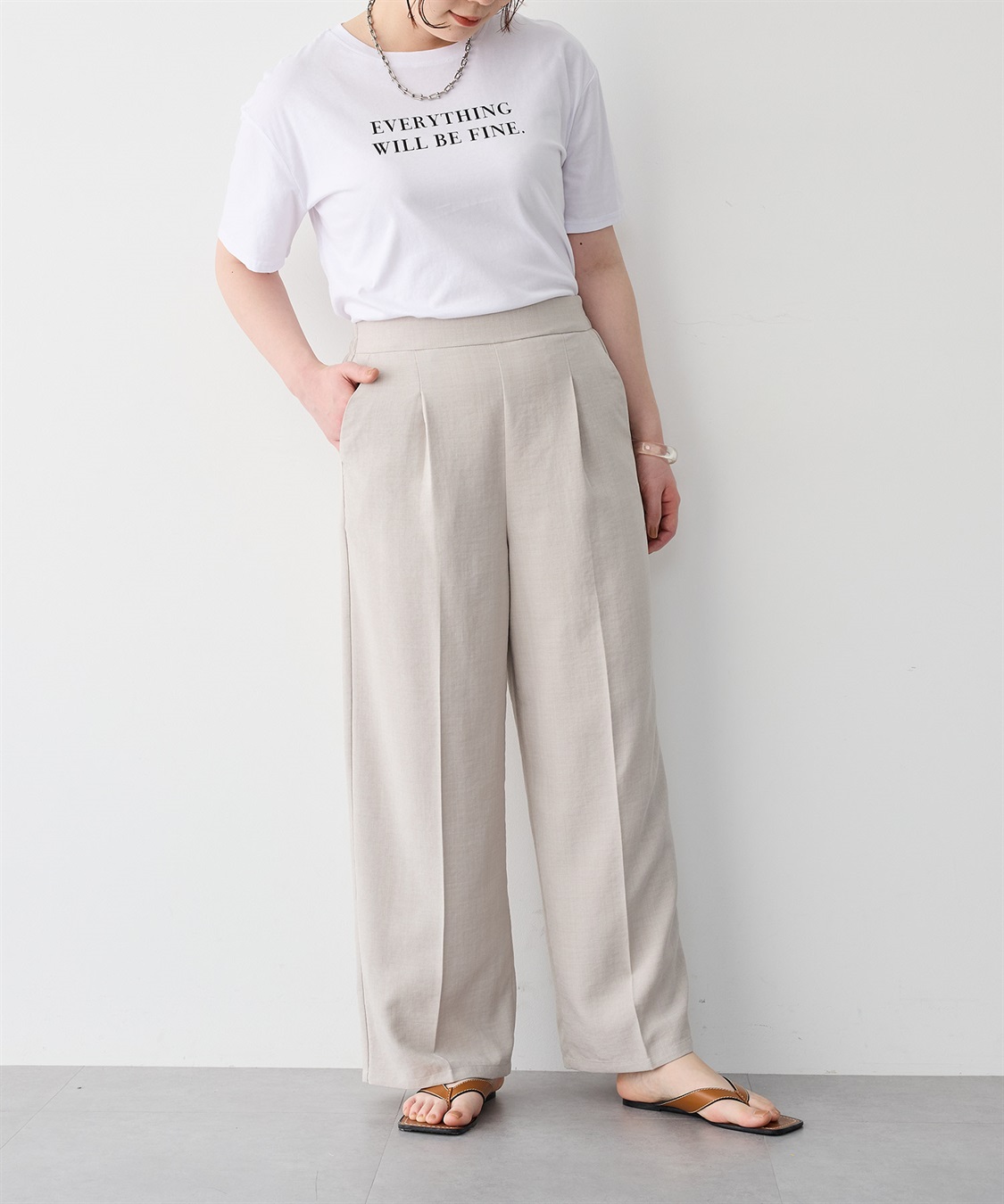 anyfee 【anyfee/プラスサイズ】リネン調ワイドパンツ《セットアップ対応/上下別売り》■リネンライクシリーズ■_sub_3