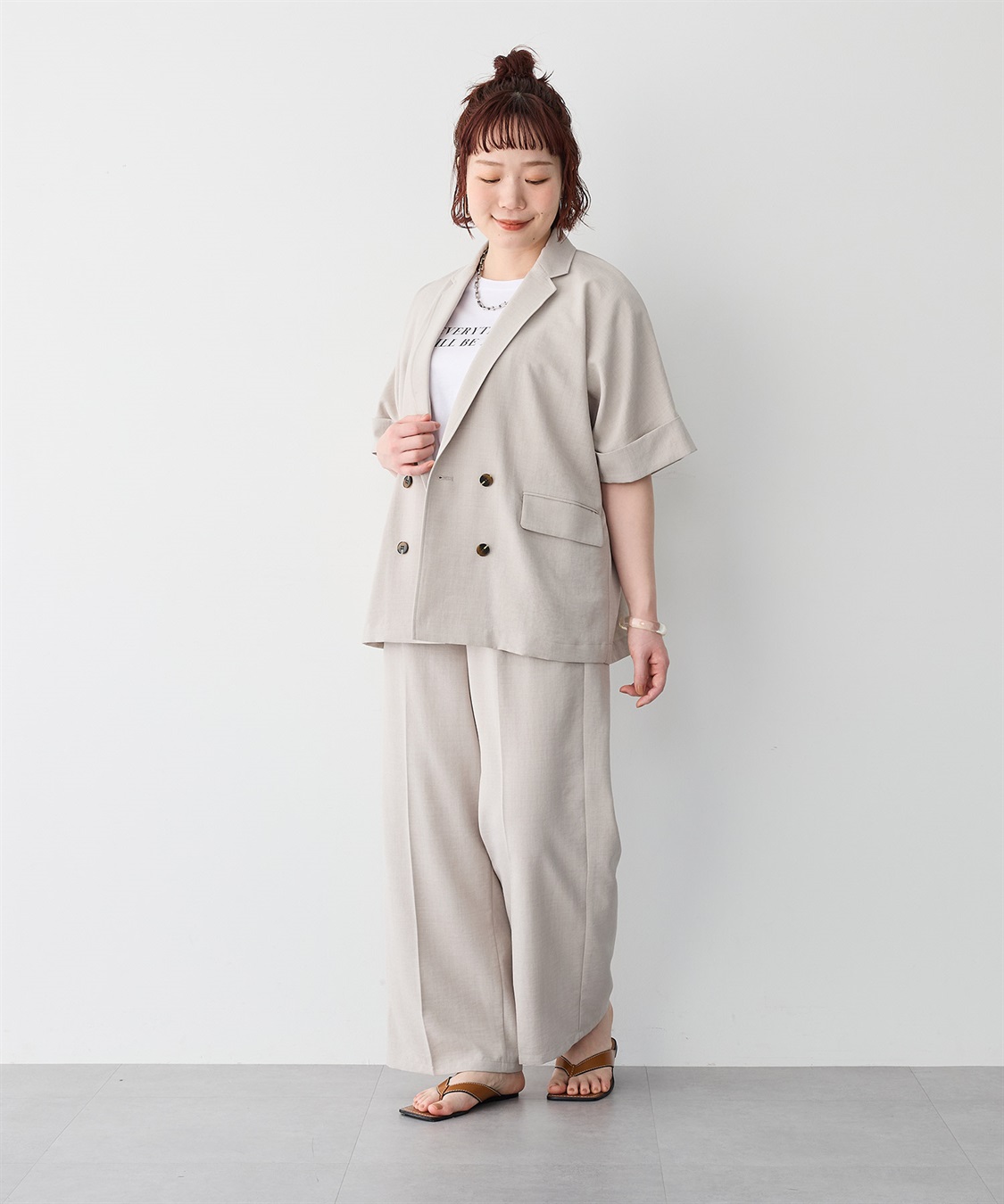 anyfee 【anyfee/プラスサイズ】リネン調ワイドパンツ《セットアップ対応/上下別売り》■リネンライクシリーズ■_sub_7