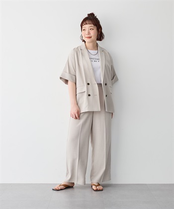 anyfee 【anyfee/プラスサイズ】リネン調ワイドパンツ《セットアップ対応/上下別売り》■リネンライクシリーズ■_subthumb_8