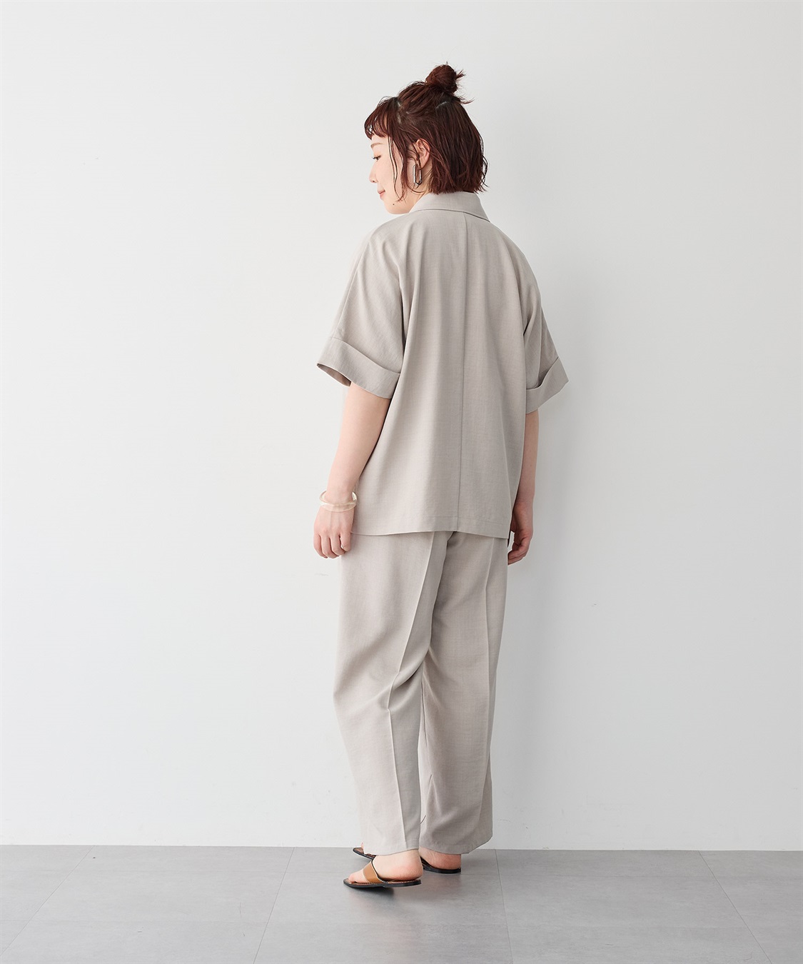 anyfee 【anyfee/プラスサイズ】リネン調ワイドパンツ《セットアップ対応/上下別売り》■リネンライクシリーズ■_sub_9