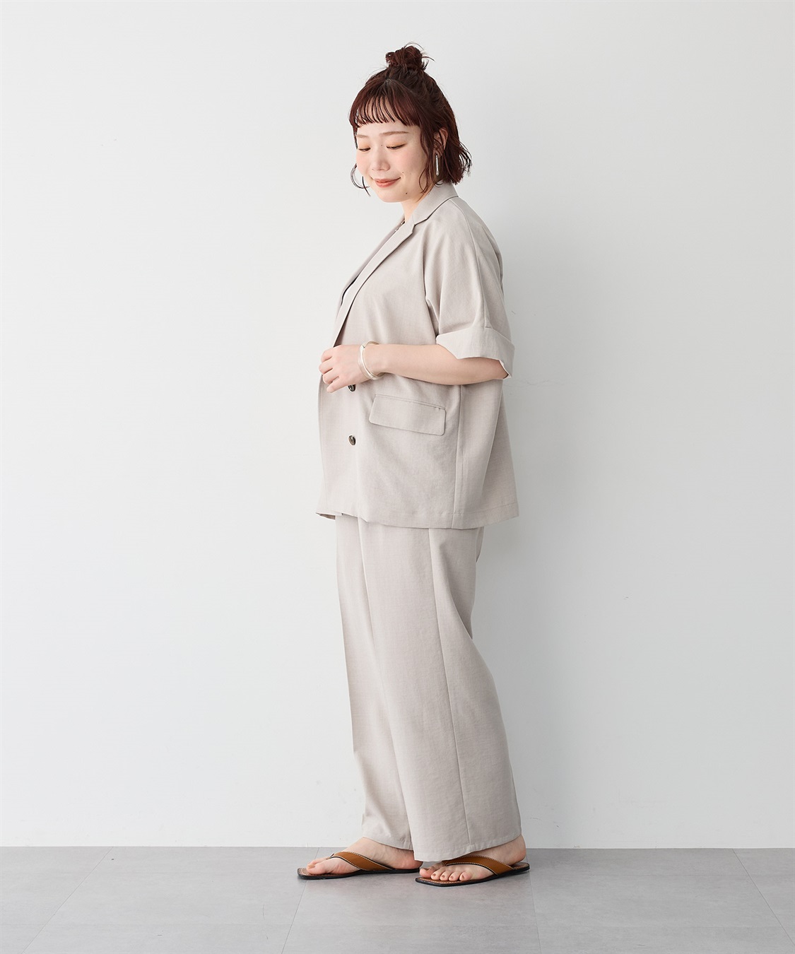 anyfee 【anyfee/プラスサイズ】リネン調ワイドパンツ《セットアップ対応/上下別売り》■リネンライクシリーズ■_sub_10