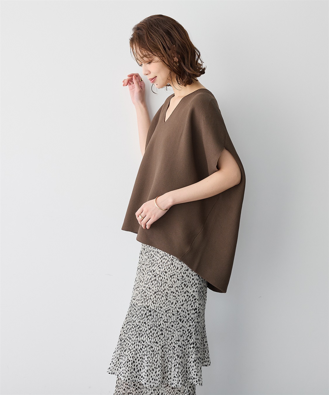 anyfee 【anyfee/プラスサイズ】深Vネックコクーンニット_sub_7