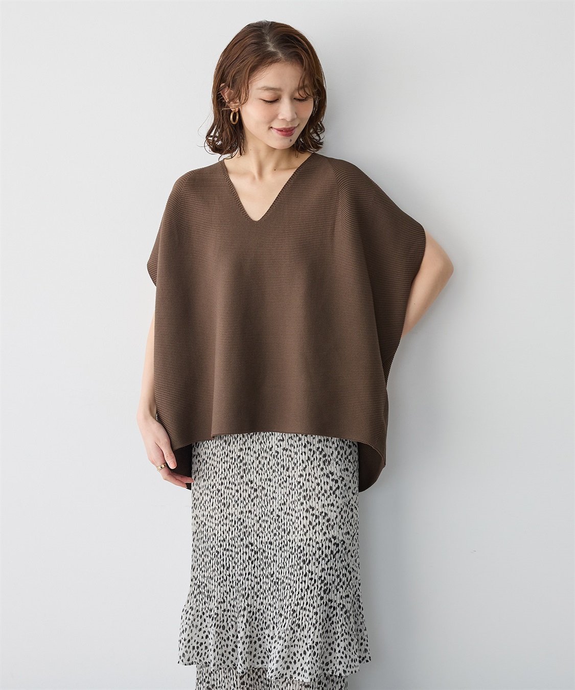 anyfee 【anyfee/プラスサイズ】深Vネックコクーンニット_sub_8