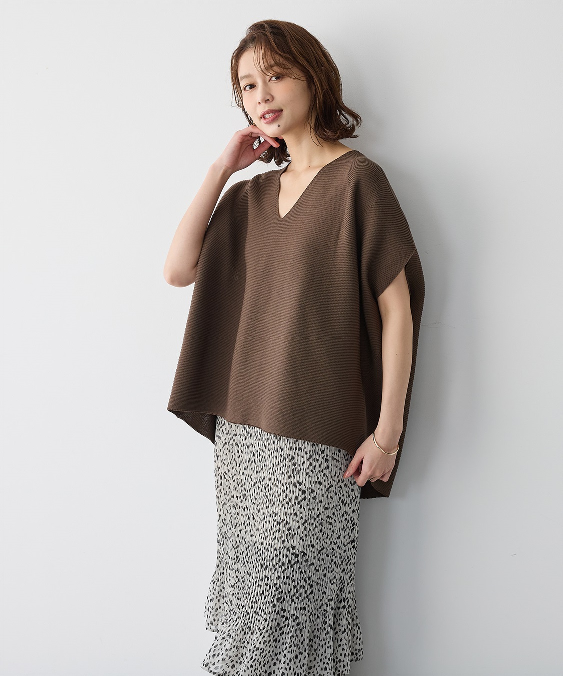 anyfee 【anyfee/プラスサイズ】深Vネックコクーンニット_sub_9