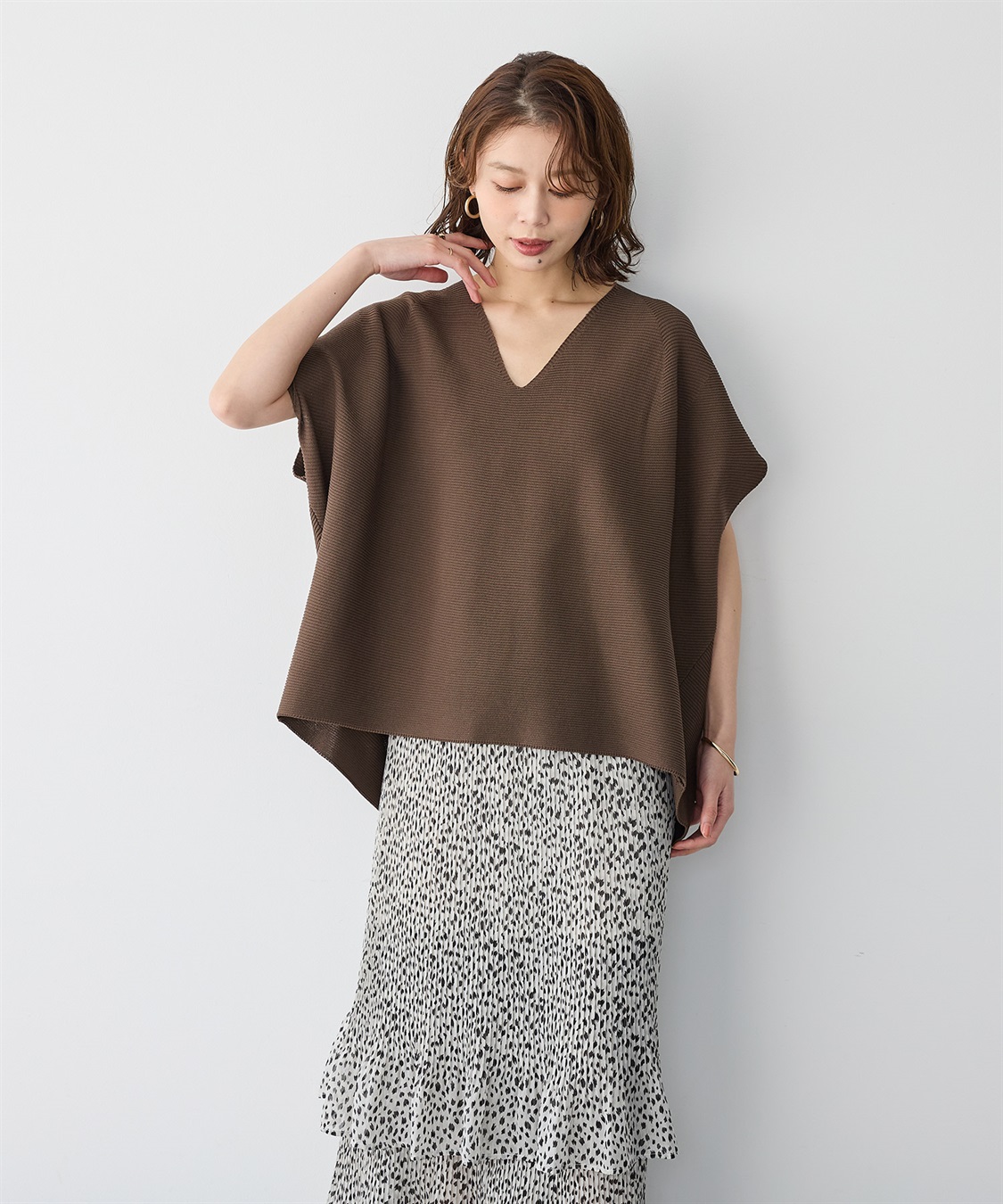 anyfee 【anyfee/プラスサイズ】深Vネックコクーンニット_sub_10