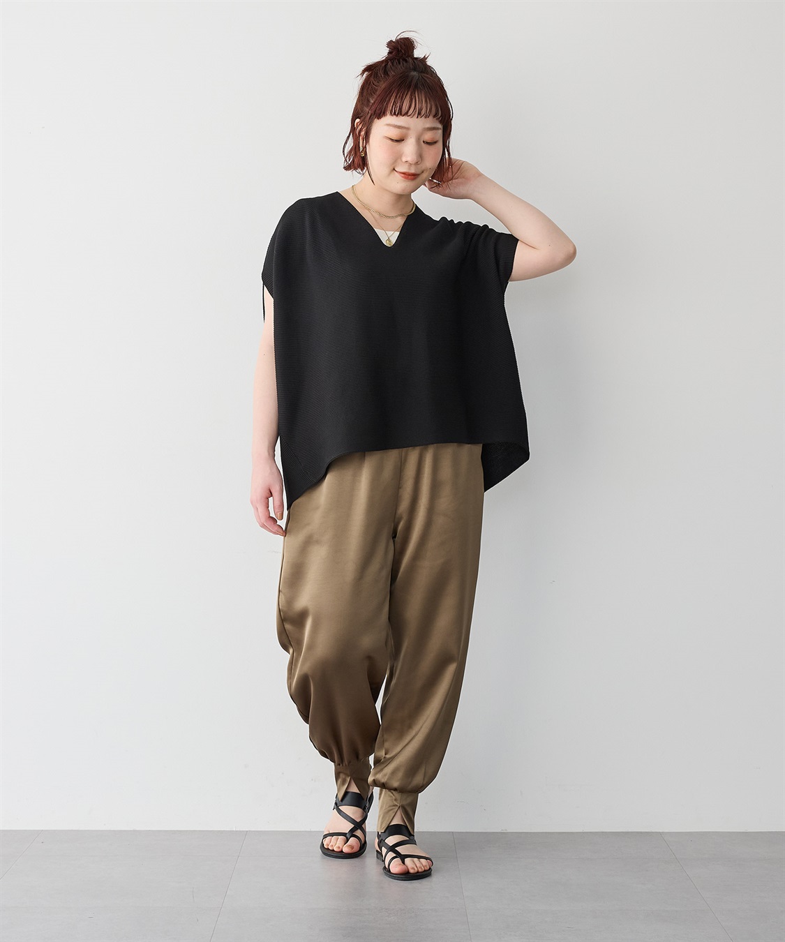 anyfee 【anyfee/プラスサイズ】深Vネックコクーンニット_sub_16