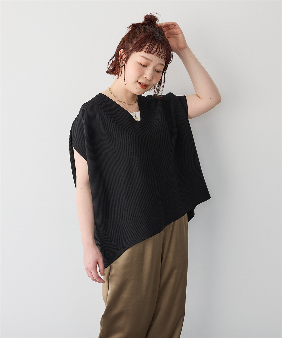 anyfee 【anyfee/プラスサイズ】深Vネックコクーンニット_sub_21