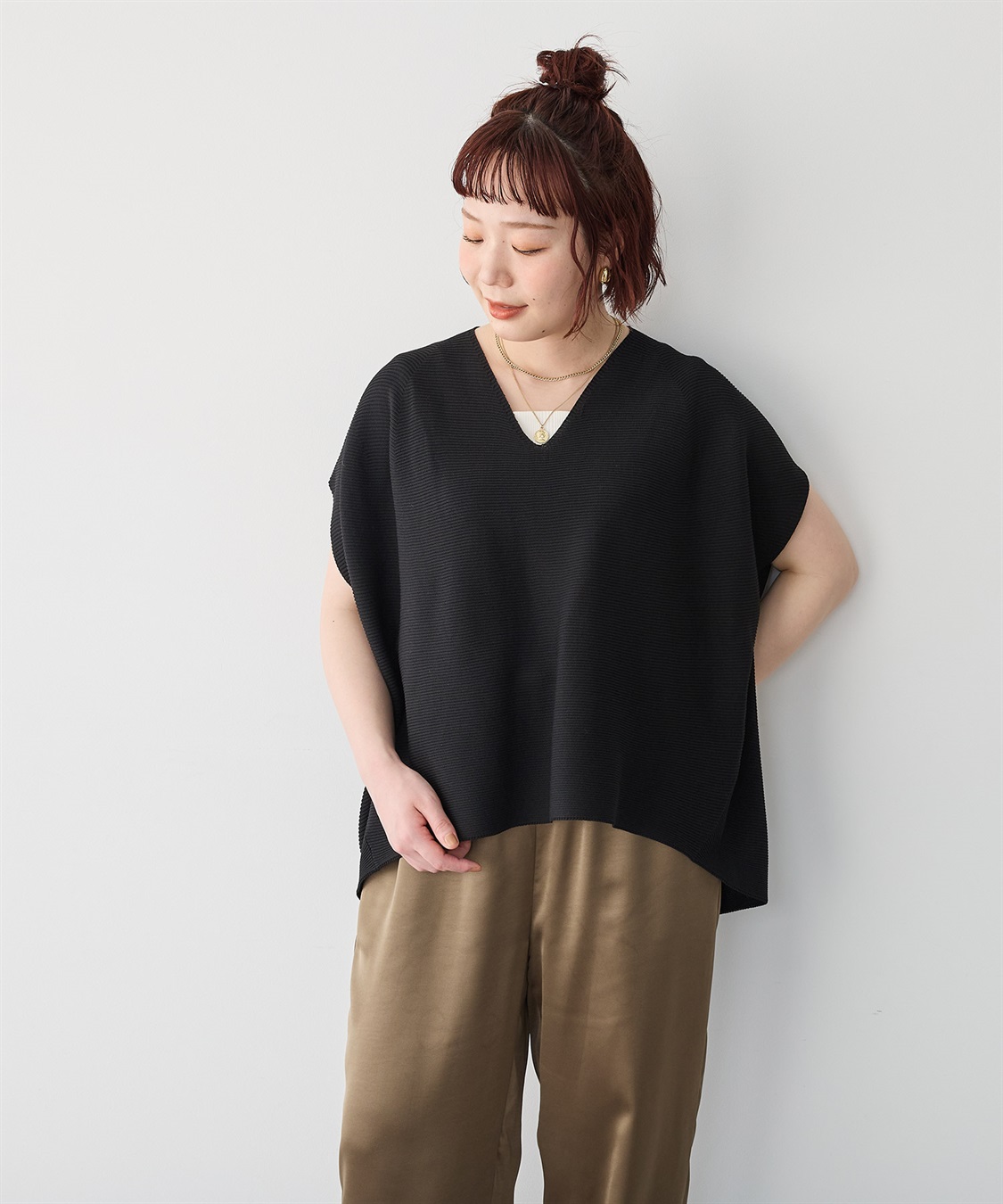 anyfee 【anyfee/プラスサイズ】深Vネックコクーンニット_sub_23