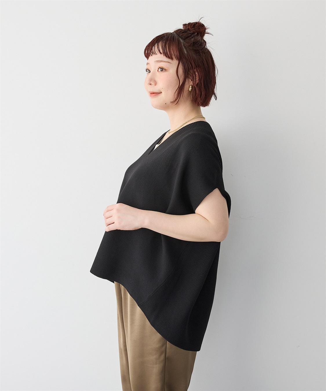 anyfee 【anyfee/プラスサイズ】深Vネックコクーンニット_sub_24