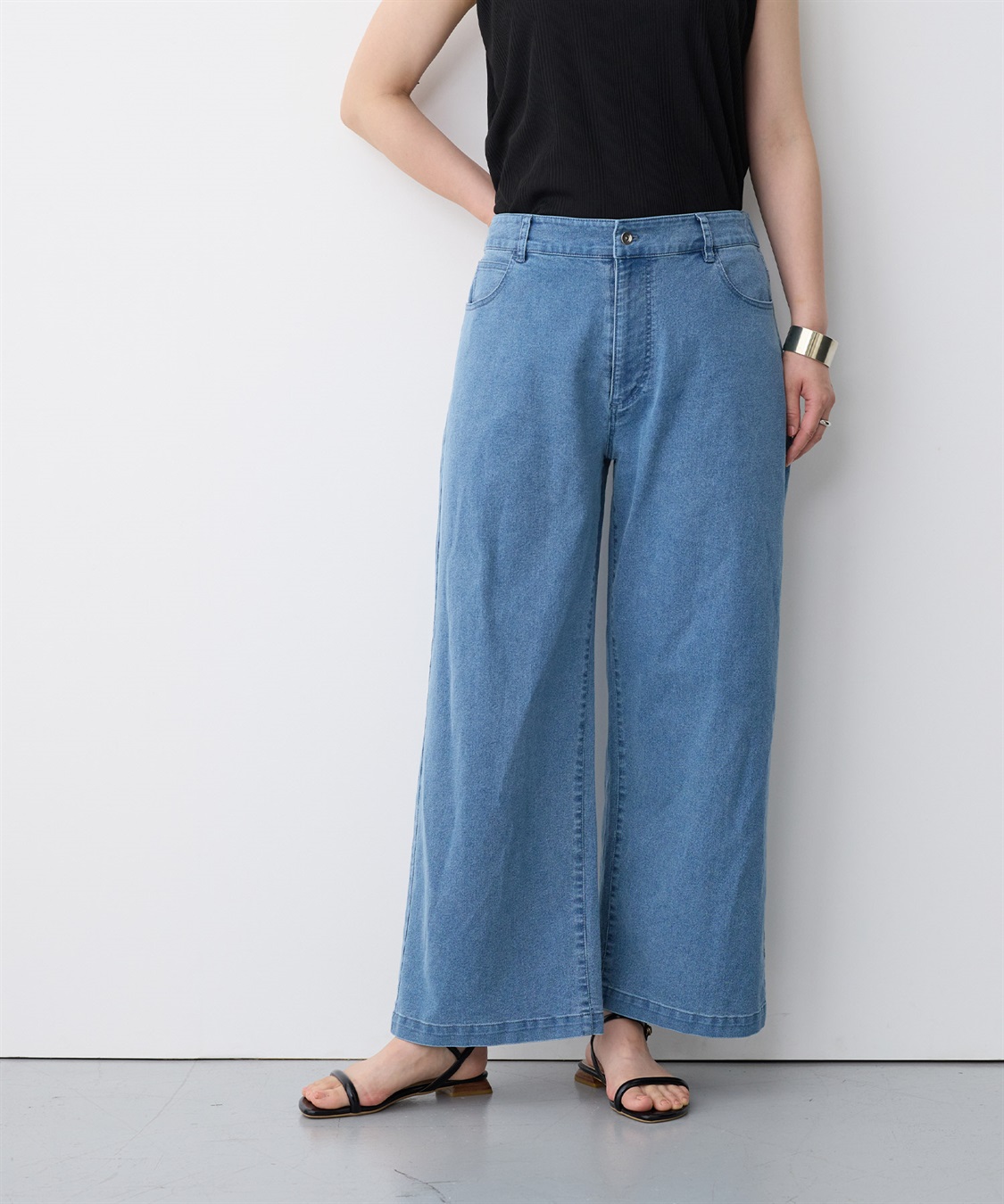 anyfee 【anyfee/プラスサイズ】美脚シルエットストレートデニムパンツ_sub_2