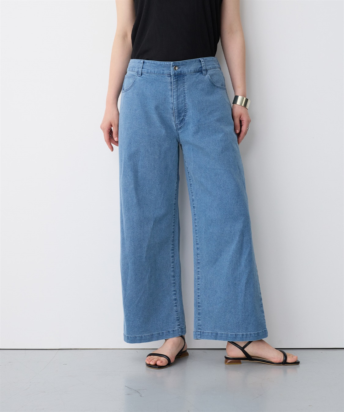 anyfee 【anyfee/プラスサイズ】美脚シルエットストレートデニムパンツ_sub_4