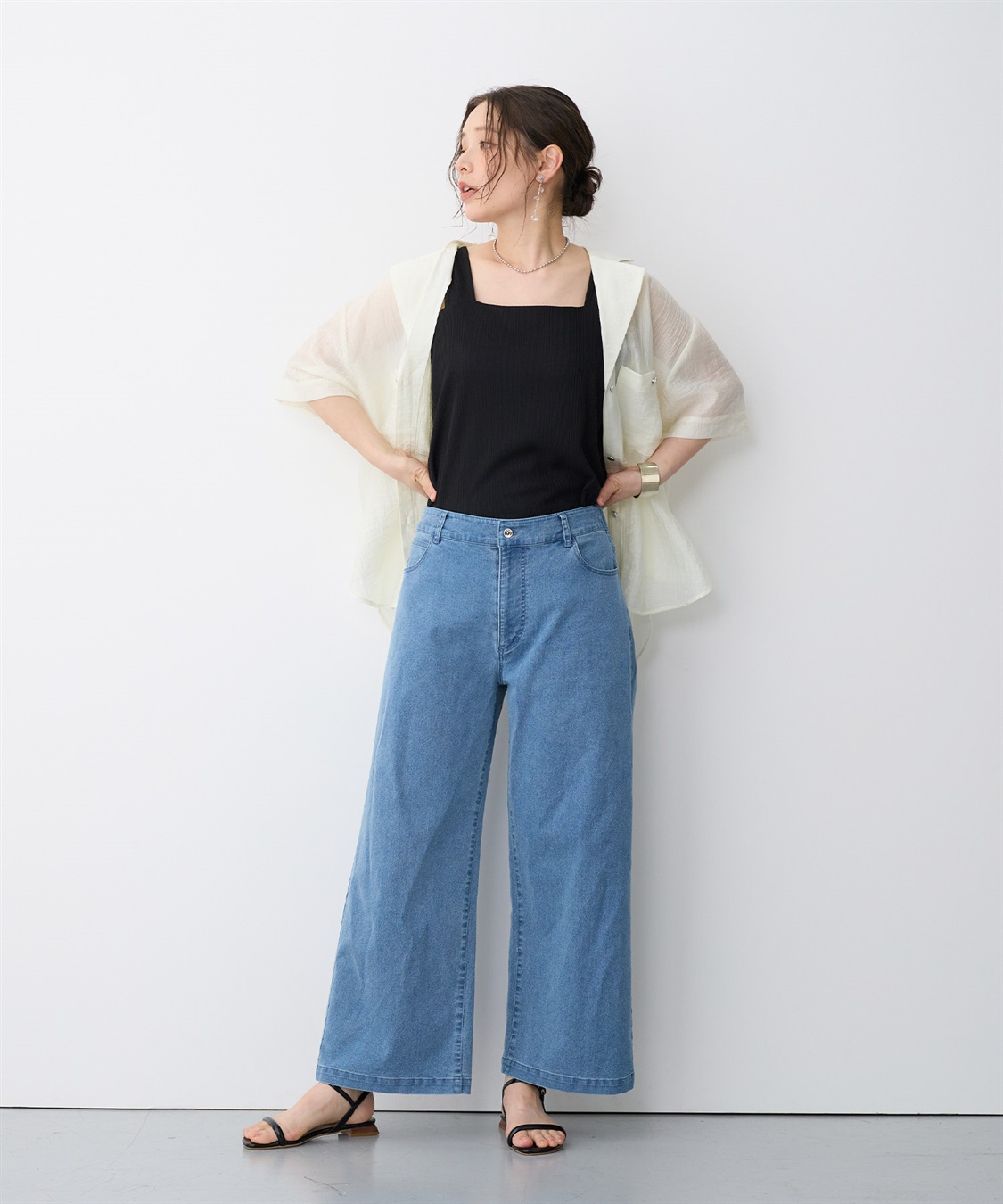 anyfee 【anyfee/プラスサイズ】美脚シルエットストレートデニムパンツ_sub_7