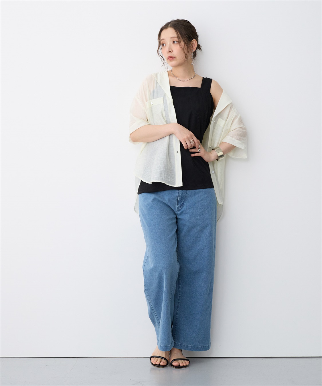 anyfee 【anyfee/プラスサイズ】美脚シルエットストレートデニムパンツ_sub_9