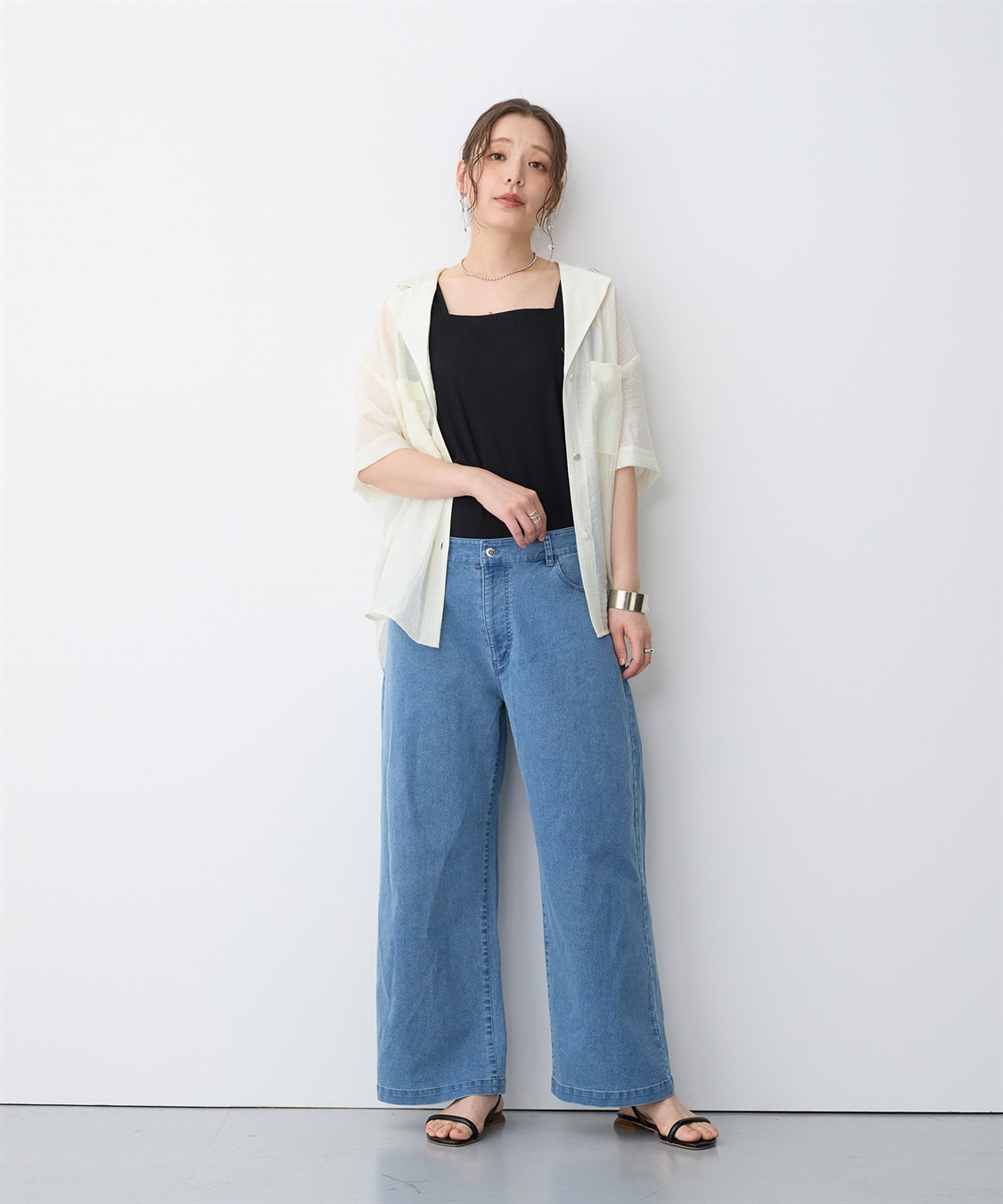 anyfee 【anyfee/プラスサイズ】美脚シルエットストレートデニムパンツ_sub_10