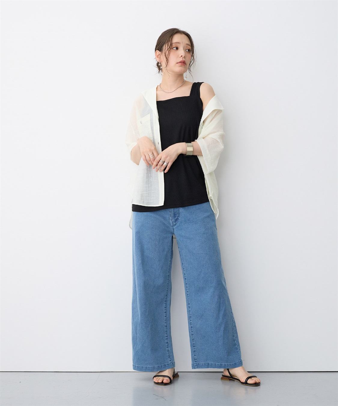 anyfee 【anyfee/プラスサイズ】美脚シルエットストレートデニムパンツ_sub_12