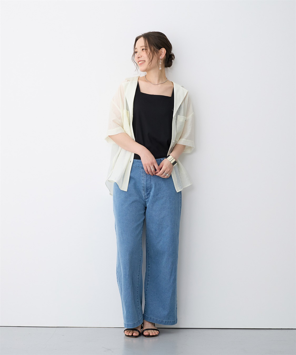 anyfee 【anyfee/プラスサイズ】美脚シルエットストレートデニムパンツ_sub_14